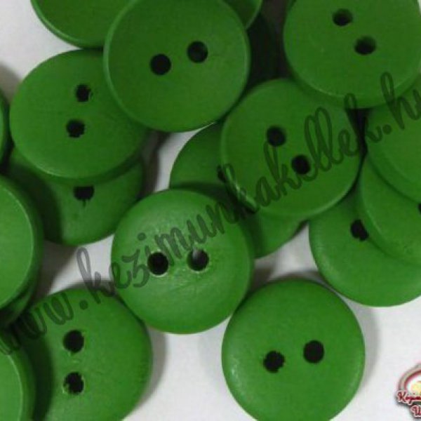 Gomb színes kerek 15 mm - Sima zöld
